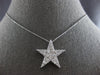 LARGE .90CT DIAMOND 14KT WHITE GOLD 3D CLASSIC STAR FLOATING PENDANT #27840