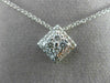 ESTATE .64CT ROUND DIAMOND 14KT WHITE GOLD CLUSTER SQUARE FLOWER PENDANT #12006