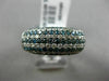 ESTATE WIDE 2.52CT WHITE BLUE DIAMOND 14KT WHITE GOLD MULTI ROW ANNIVERSARY RING