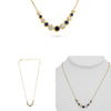 1.73CT DIAMOND & AAA SAPPHIRE 14K YELLOW GOLD 11 STONE BEZEL ADJUSTABLE NECKLACE