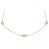 ESTATE 1.50CT DIAMOND 14KT ROSE GOLD 3D CLASSIC BY THE YARD LOVE NECKLACE
