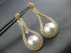 EXTRA LARGE 3.45CT DIAMOND & AAA SOUTH SEA PEARL 18KT ROSE GOLD HANGING EARRINGS
