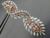 LARGE 16.43CT WHITE & PINK DIAMOND 18K WHITE & ROSE GOLD INFINITY SWIRL EARRINGS