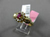 ESTATE .67CT DIAMOND & AAA RUBY 14KT YELLOW GOLD 3D HALO ETOILE ENGAGEMENT RING