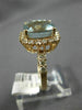 ESTATE LARGE 4.05CT DIAMOND & AAA AQUAMARINE 14K ROSE GOLD 3D ENGAGEMENT RING