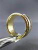 ESTATE WIDE .64CT ROUND DIAMOND 14K WHITE & YELLOW GOLD 8 STONE MENS RING #19919