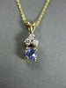 ESTATE .58CT TANZANITE & DIAMOND 14K WHITE & YELLOW GOLD SOLITAIRE PENDANT #2250