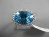 ESTATE 7.33CTW DIAMOND & AAA BLUE TOPAZ 14K WHITE GOLD FILIGREE HALO OVAL RING