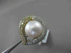 ESTATE 1.02CT DIAMOND 18KT TWO TONE GOLD AAA SOUTH SEA PEARL HEART SHAPE RING