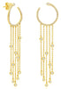 .44CT DIAMOND 14KT YELLOW GOLD MOON SHAPE MULTI ROW BY THE YARD HANGING EARRINGS