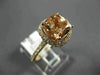 ESTATE LARGE 2.16CT DIAMOND & AAA MORGANITE 14KT ROSE GOLD HALO ENGAGEMENT RING