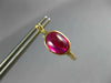 4.0CT AAA SYNTHETIC RUBIES 14KT YELLOW GOLD 3D OVAL HOOP HANGING EARRINGS #24386