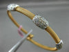 ESTATE 1.05CT DIAMOND 14KT WHITE & ROSE GOLD PAST PRESENT FUTURE BANGLE BRACELET