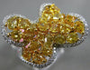 ESTATE LARGE 4.12CT WHITE & FANCY YELLOW DIAMOND 18K 2 TONE GOLD 3D FLOWER RING