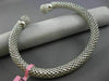 ESTATE 1.50CT DIAMOND 14KT WHITE GOLD 3D PAVE MESH LOVE FLEXIBLE BANGLE BRACELET