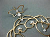 ESTATE MASSIVE .97CT DIAMOND 18KT ROSE GOLD 3D BUTTERFLY ETOILE HANGING EARRINGS
