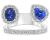 LARGE 2.09CT DIAMOND & AAA SAPPHIRE 14KT WHITE GOLD MULTI SHAPE SOLITAIRE RING
