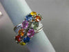 ESTATE WIDE 6.26CT DIAMOND & AAA MULTI COLOR SAPPHIRE 18KT WHITE GOLD FUN RING