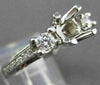 ESTATE .90CT DIAMOND 14K WHITE GOLD 3 STONE SEMI MOUNT 3D ENGAGEMENT RING #17613