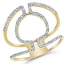 ESTATE WIDE .34CT DIAMOND 14KT YELLOW GOLD 3D CIRCLE OF LIFE FUN RING