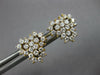 ESTATE 1.0CT DIAMOND 14KT 2 TONE GOLD CLUSTER HEART SHAPE TRILLION STUD EARRINGS