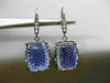 ESTATE LARGE 2.15CT DIAMOND & SAPPHIRE 18K BLACK GOLD FILIGREE LEVERBACK EARRING