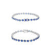 8.40CT DIAMOND & AAA SAPPHIRE 14KT WHITE GOLD 3D ROUND ETERNITY TENNIS BRACELET