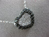 ESTATE 1.22CT WHITE & BLACK DIAMOND 14K WHITE GOLD LOVE HEART PENDANT CHAIN #586