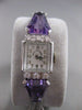 ANTIQUE 4.40CTW OLD MINE DIAMOND AMETHYST PLATINUM SMITH PATTERSON WATCH #2573