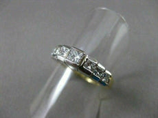 ESTATE 1.04CT DIAMOND 14KT Y&W GOLD PRINCESS CUT PYRAMID ANNIVERSARY RING #1187