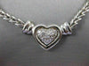 ESTATE .39CT ROUND DIAMOND 14KT WHITE GOLD PAVE HEART NECKLACE F/G VS  #11994
