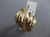 ESTATE LARGE .28CT DIAMOND 14KT YELLOW GOLD 3D CLASSIC WAVE COCKTAIL RING #18689
