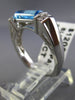 ESTATE 1.42CT DIAMOND & AAA BLUE TOPAZ 14KT WHITE GOLD COCKTAIL RING #21119