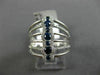 ESTATE WIDE .70CT DIAMOND & AAA SAPPHIRE 14K WHITE GOLD 3D MULTI ROW ETOILE RING