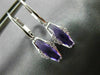 ESTATE 1.31CT DIAMOND & AAA AMETHYST 14KT WHITE GOLD TRAPEZOID HANGING EARRINGS