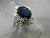 ESTATE LARGE 6.71CT DIAMOND & AAA SAPPHIRE 18KT WHITE GOLD 3D BALLERINA RING