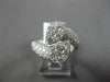 ESTATE LARGE 2.43CT DIAMOND 18K WHITE GOLD 3D DOUBLE PEAR SHAPE CRISS CROSS RING