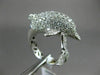 ESTATE 1.82CT DIAMOND 14KT WHITE GOLD 3D HANDCRAFTED HAPPY DOLPHIN FUN RING