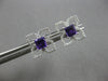 .75CT DIAMOND & AAA AMETHYST 14KT WHITE GOLD PRINCESS CUT & ROUND STUD EARRINGS