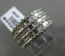 ESTATE WIDE 2.26CT DIAMOND 18KT WHITE GOLD 3D MULTI ROW WEDDING ANNIVERSARY RING