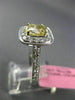 ESTATE LARGE GIA 2.11CT DIAMOND 18K TWO TONE GOLD 3D CUSHION CUT ENGAGEMENT RING