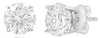 LARGE 2.09CT DIAMOND 14KT WHITE GOLD 3D CLASSIC SOLITAIRE 4 PPRONG STUD EARRINGS