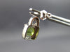 2.02CT DIAMOND & AAA PERIDOT 14KT WHITE GOLD 3D CUSHION & ROUND HANGING EARRINGS
