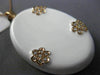 ESTATE LARGE .45CT DIAMOND & AAA WHITE ENAMEL 14KT ROSE GOLD FLOWER LOVE PENDANT