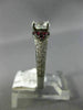 ESTATE 1.46CT DIAMOND & AAA RUBY 14KT WHITE GOLD 3D HEART SHAPE ENGAGEMENT RING