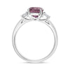 LARGE 3.18CT DIAMOND & AAA PINK SAPPHIRE PLATINUM OVAL 3 STONE ENGAGEMENT RING