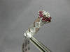 ANTIQUE .60CT OLD MINE DIAMOND & AAA RUBY 14KT WHITE GOLD 3D FLOWER RING #21685