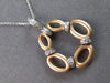 0.35CT DIAMOND 14K WHITE & ROSE GOLD 3D FLOWER MULTI OVAL FLOATING PENDANT #27903
