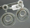 ESTATE LARGE 1.98CT DIAMOND 14KT WHITE GOLD CIRCLE OF LIFE HANGING EARRINGS