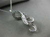ESTATE LARGE .31CT DIAMOND & AAA SAPPHIRE 14KT WHITE GOLD SNAKE FLOATING PENDANT